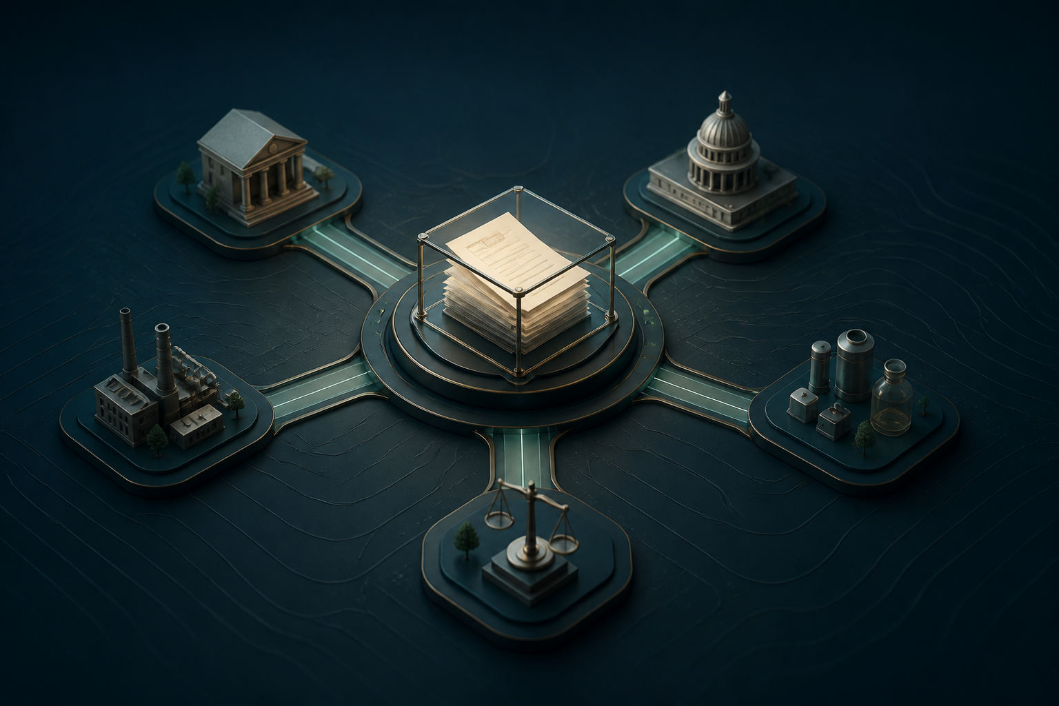 Five high-control industries connected to one protected document layer
